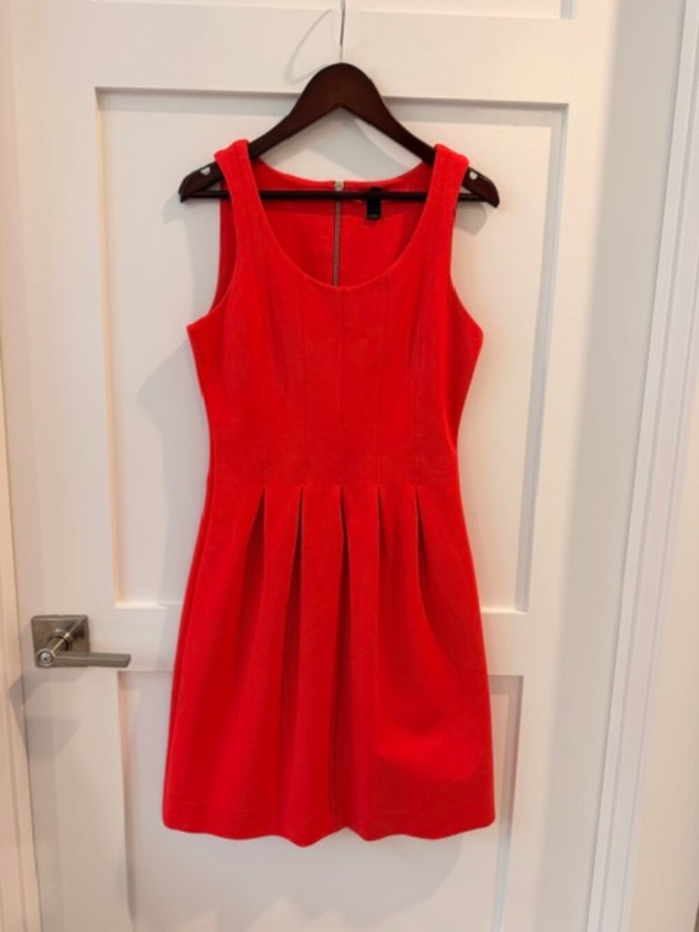 J.Crew "Black Label" Red Scoop Neck Tank Bleated Mini Dress, Size OP